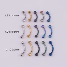 1Pc Punk Medical Stainless Steel Barbell Helix Lobe Tongue Belly Nose Rings Ball Punk Bar Lip Ring Eyebrow Piercing Body Jewelry