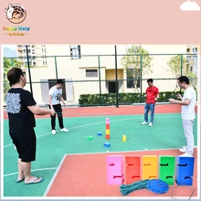 Kids School Together to Build Tower Games Kindergarten Teamwork Outdoor Fun Sports Toy Children Kids Sensory Training Toy Games