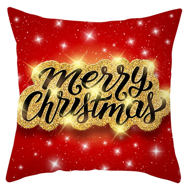 45x45cm Cotton Linen Happy New Year Cover Cushion Pillow Case Merry Christmas Decor for Home Decor Navidad Xmas Gift - Цвет: 30