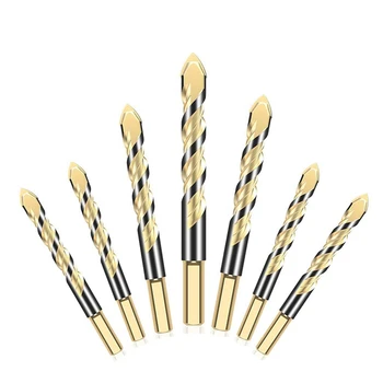 

GTBL Drill Bit Set 7 Pieces, Triple-Cornered Alloy Twist Drill Bit for Porcelain Ceramic Tile, Concrete,Plastic, Masonry and Woo