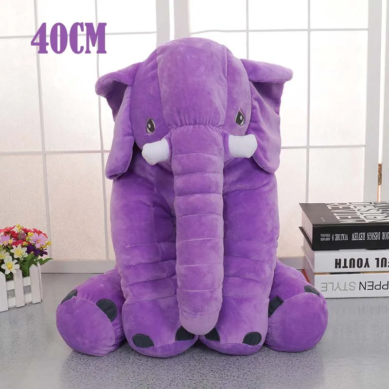 40cm Purple Детская подушка со слоном, детская подушка для сна, плюшевая подушка с рисунком, рождественский подарок для маленьких девочек и мальчиков, подарок - Цвет: 40cm Purple