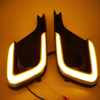 

CSCSNL 1 Pair Car DRL Daytime running lights Fog lamp cover with yellow turn signal For Suzuki Swift 2018 2019