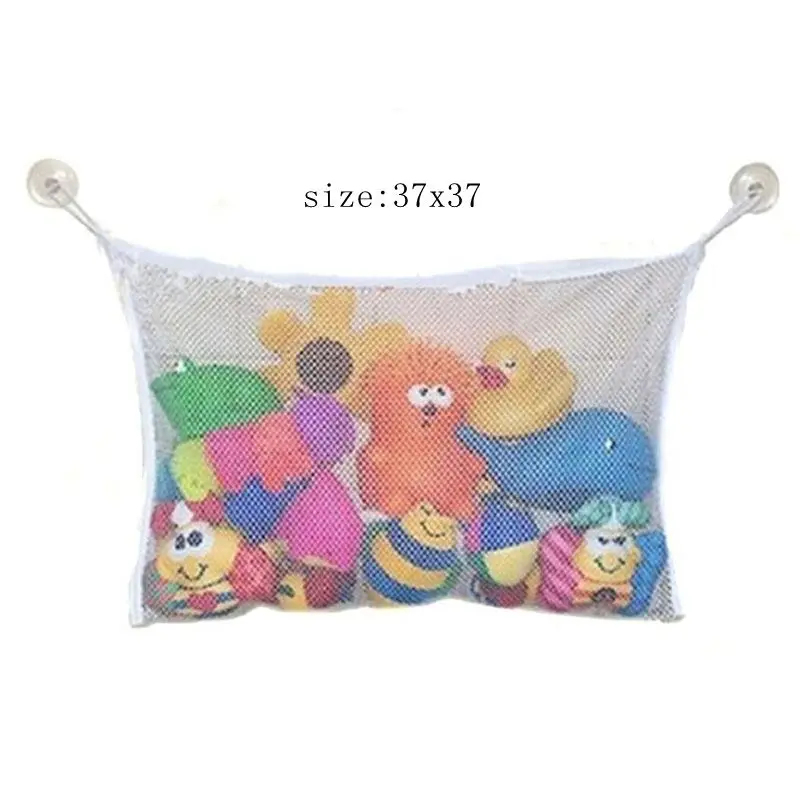 37x37CM Детские игрушки аккуратная сумка с сеткой для хранения игрушек для ванной на присоске сумка для ванной детская Сетчатая Сумка для ванной для младенцев для купания подвесной Органайзер - Цвет: 37x37CM