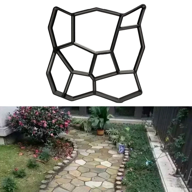 1 шт. Diy сад камень дорога форма для тротуара прессформы тротуара пластиковые бетонные формы вручную тротуарной цемент кирпич патио Path Moldes