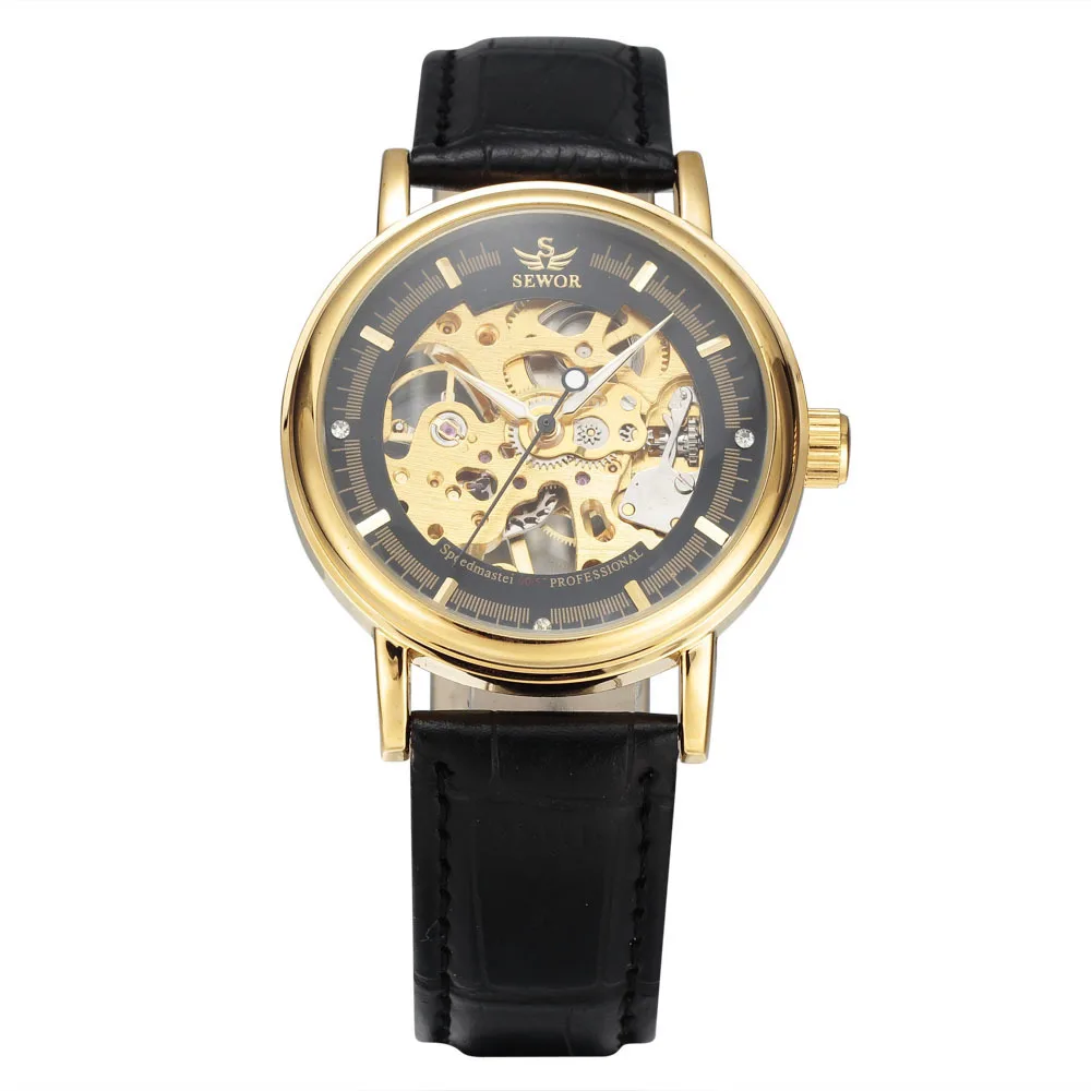 

Sewor Genuine Product Hollow out Leather Belt Hot Selling Top Grade Men Analog Watch Watch