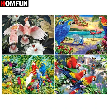 

HOMFUN 5D Diamond "Parrot forest tree" Diamond Embroidery Full Round/ Square Diy Diamond Painting Cross Stitch Home Decor