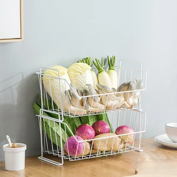 

Wrought Iron Storage Basket Simple Kitchen Snack Storage Basket Desktop Toy Basket Wardrobe Clothing Storage Basket AIA9