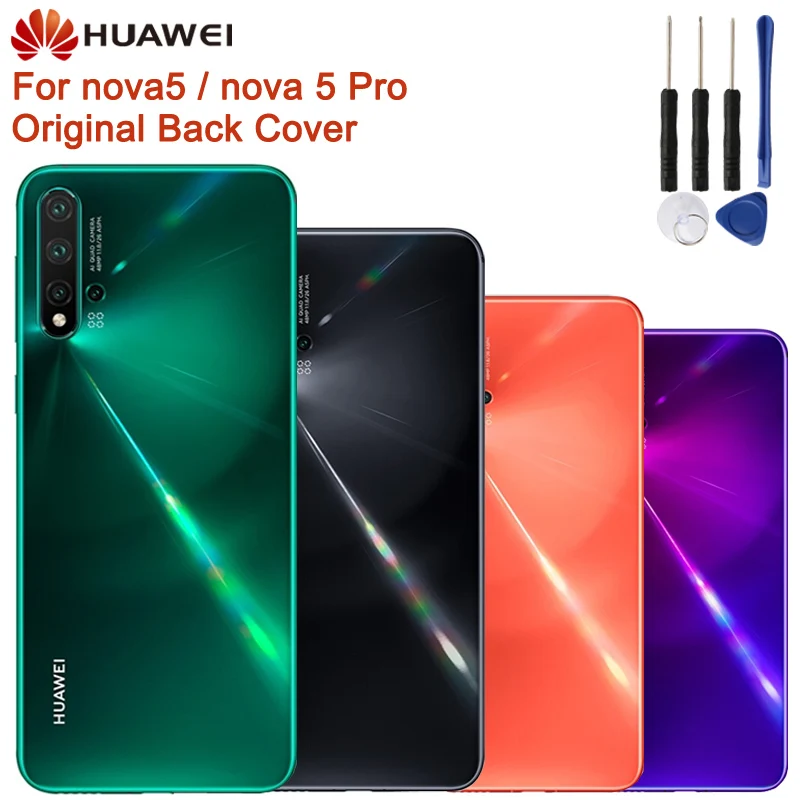 huawei, стеклянная задняя крышка, чехол для двери, для huawei NOVA 5, NOVA5 Pro, корпус, задняя крышка, защитный чехол для телефона, чехол s