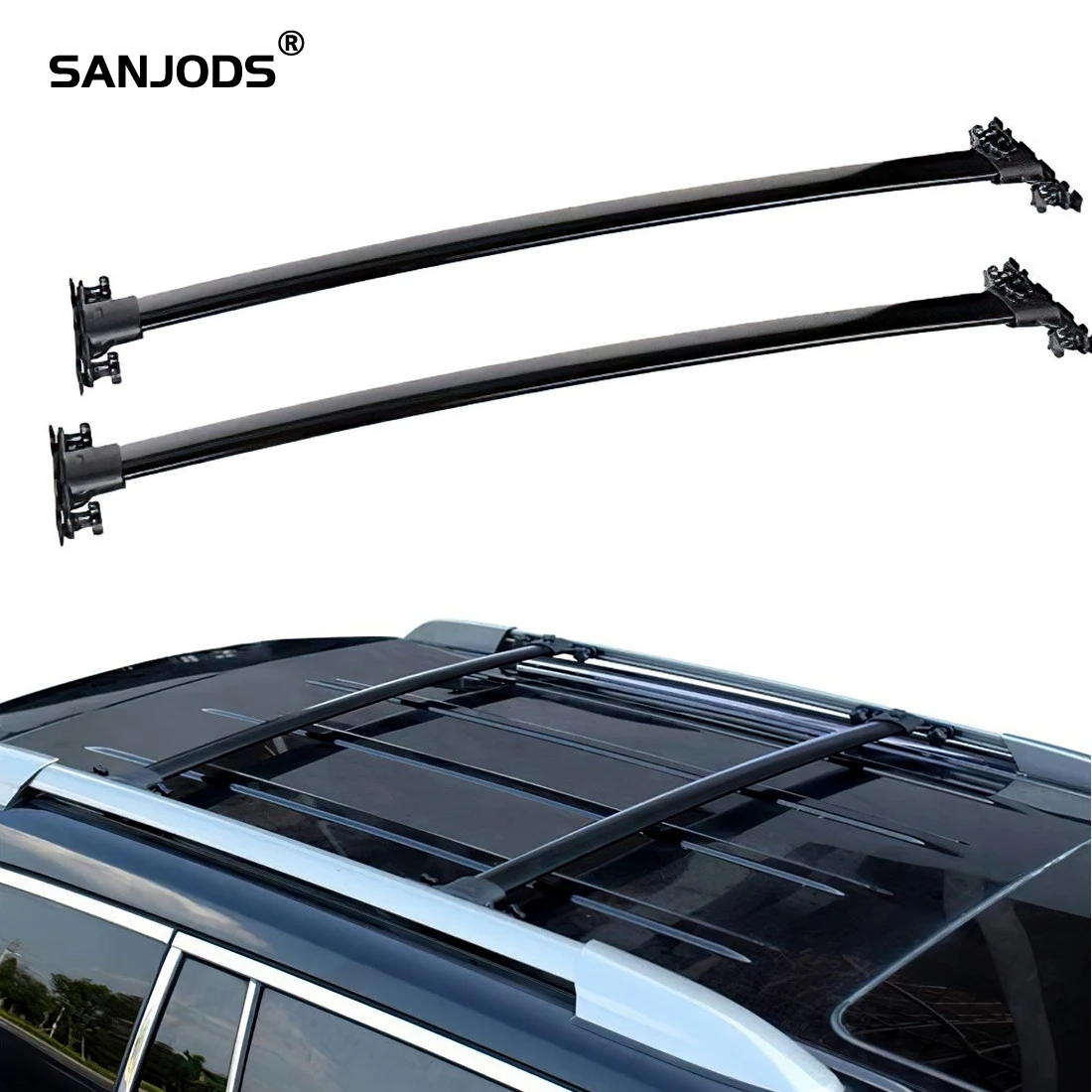SANJODS Roof Rack Top Rail Carries Luggage Carrier Fit for 2008 2013