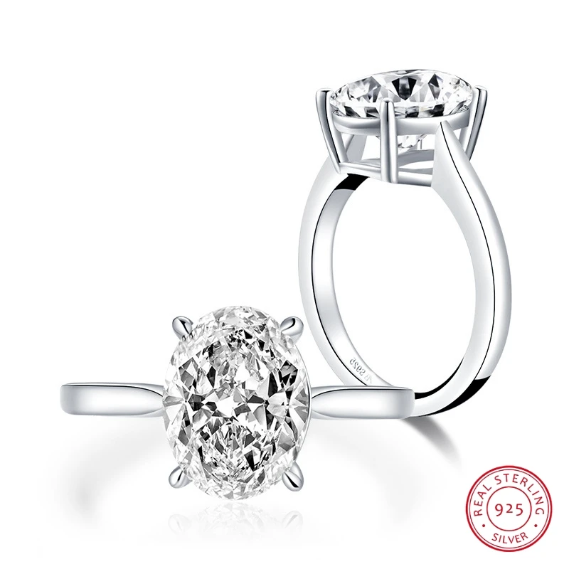 9*12mm Oval Cut Lab created Diamond Ring wedding proposal brand shining
