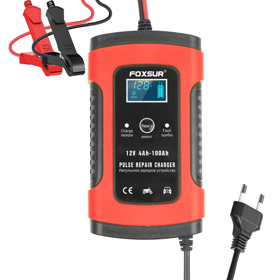 12v 5amp Motorcycle & Car Trickle Battery Charger, Foxsur 3stage