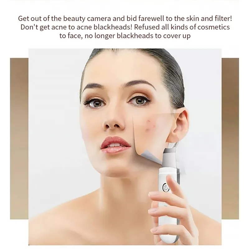 

Ultrasonic Skin Scrubber Deep Face Cleaning Machine Remove Dirt Blackhead Peeling Lifting Anti Aging Facial Cleaner Massager