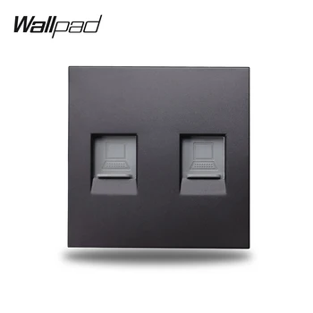 

Wallpad S6 Black White Double 2 Computer Internet Data RJ45 CAT6 Wall Wiring Outlet Socket Modular DIY Free Combination