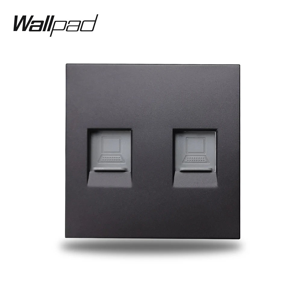 Настенная розетка для проводки Wallpad S6 черная белая двойная компьютерная передачи