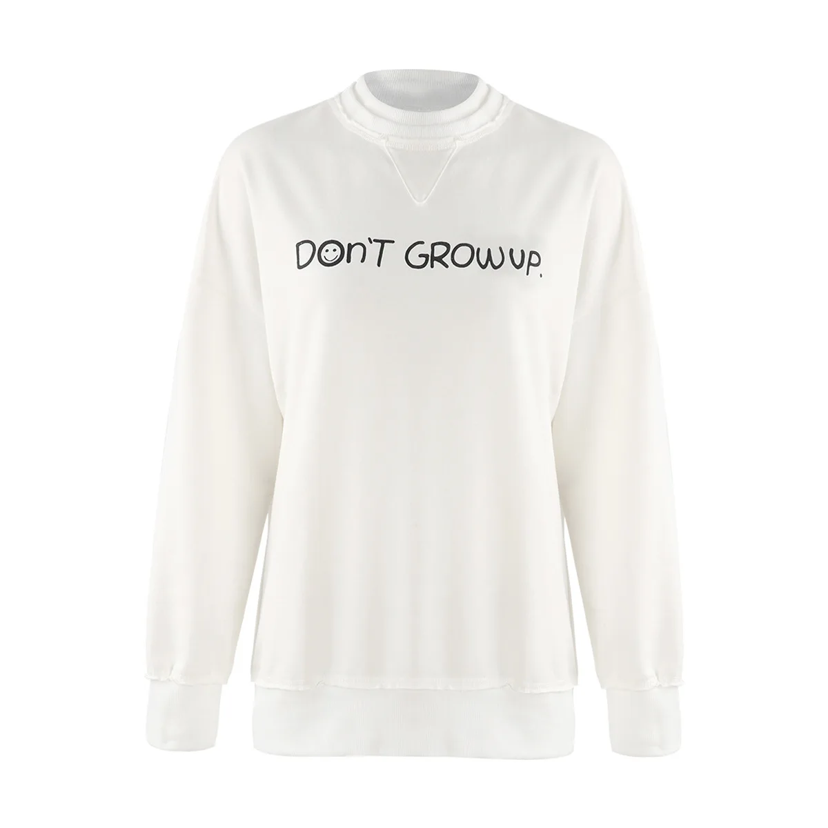 

2020 Hot-selling Model Simple Fashion Do Old Fur-edged Personality Letter Printing Loose Long-sleeved Guard Dress Girl