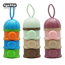 3-слойный лягушка Стиль Портативный Детские Еда коробка зерна мультфильм молоко сухое обезжиренное молоко специально разработанного молочного порошка в контейнер для молока с динозавром нагрудники