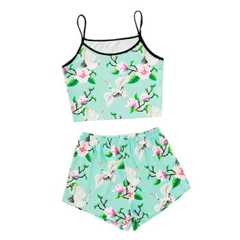 

2 Pcs Summer Pajamas Set, Short Tracksuit for Girl and Woman