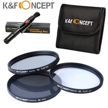 K& F Concept 37/40. 5/43/46/49 мм UV CPL ND4 набор УФ-фильтров с нейтральной плотностью фильтр объектива совместим с цифровой зеркальной камеры Canon Nikon DSLR Камера+ чистящая ручка