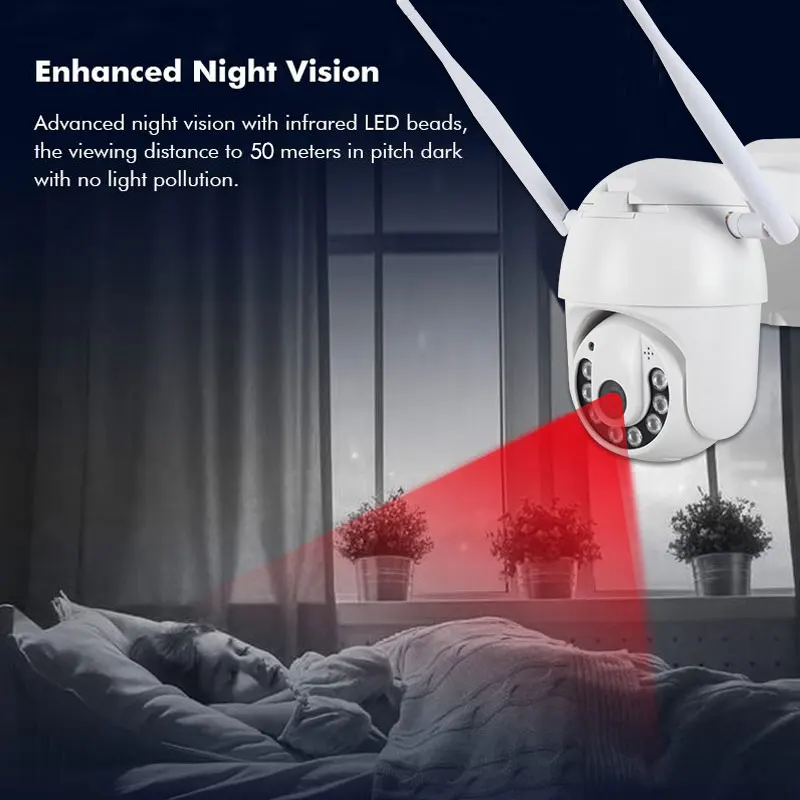 1080P PTZ IP камера Wifi наружная скоростная купольная CCTV беспроводная безопасности 2MP