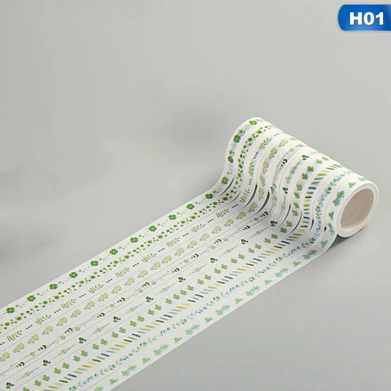 10 шт./компл. красочные Foiled васи лента японская бумага DIY планировщик Маскировочная лента клейкие наклейки с лентами Декоративные Канцелярские Ленты