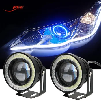 

LEEPEE Universal Car Accessories COB LED Light Driving Lights Angel Eye Fog Lamp Auto DRL Day Running Light 2.5/3/ 3.5 Inch 2PCS