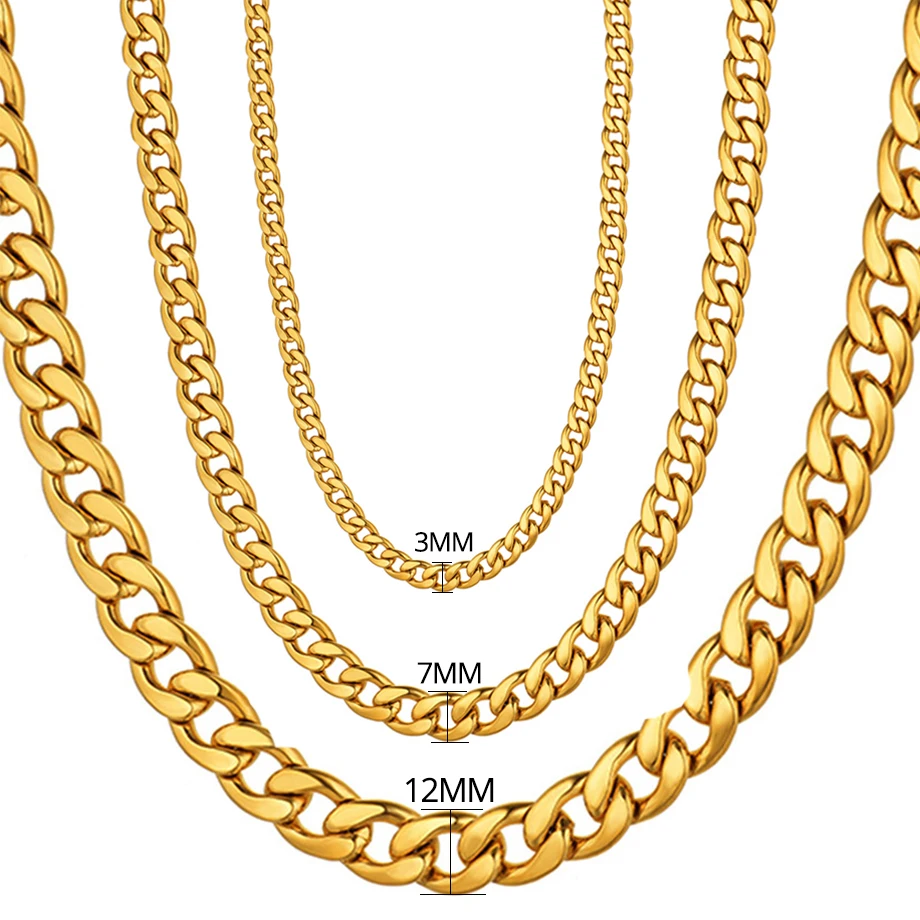 Hiphop Gold Chain For Men Stainless 