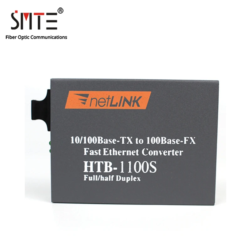 NetLINK-Convertidor de medios ópticos HTB-1100S A/B, 25KM, Puerto SC, RJ45, adaptable, 10/100Mbps, WDM de fibra única de modo único