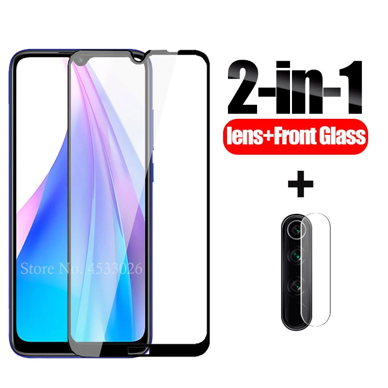 

2 in 1 protective Glass redmi note 8t tempered Glas for xiaomi redmi note 8t note8 8 t note8t 6.3inch camera lens protector Film