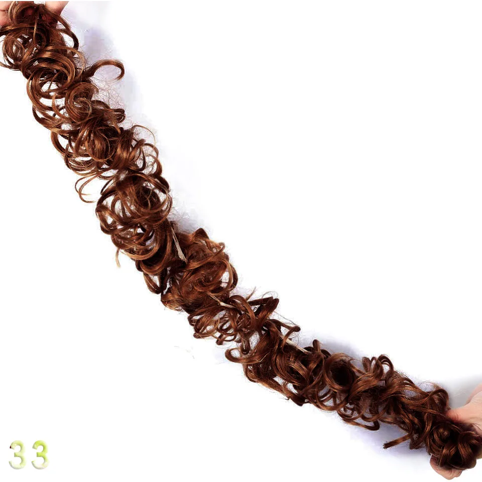 LUPU кудрявые резинки шиньон синтетические волосы булочка с резиновой лентой зажим в натуральном поддельном наращивание волос черный коричневый термостойкий