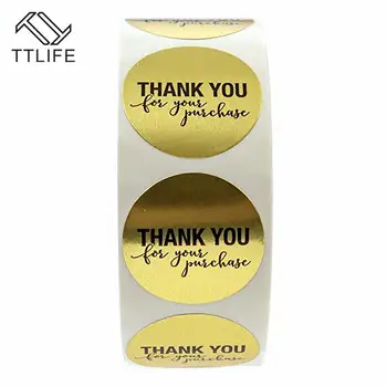 

Round Gold "THANK YOU for Your Purchase" Stickers Seal Labels 500 Labels Stickers Scrapbooking for Package Stationery Sticker