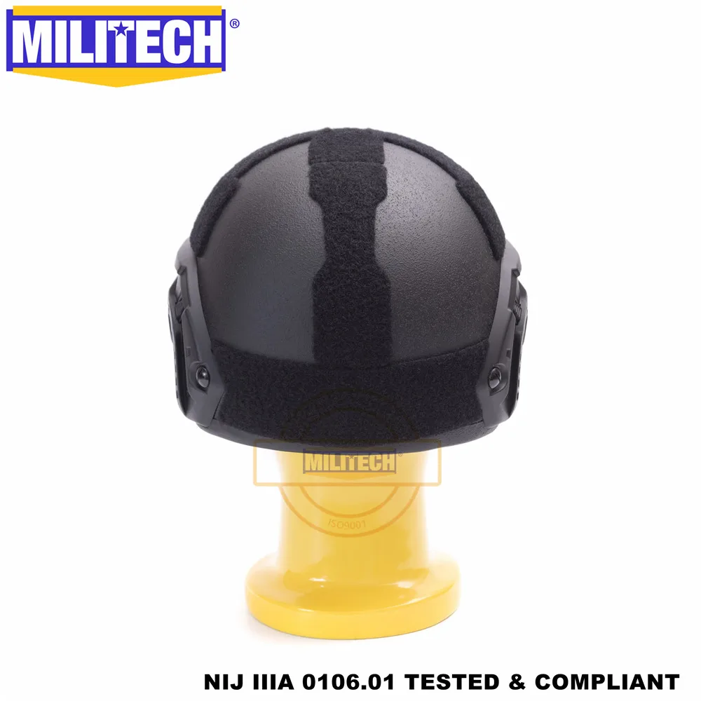 MILITECH Black BK Deluxe NIJ IIIA 3A 0106,01 Быстрый пуленепробиваемый шлем и козырек Набор Дело баллистический шлем-пуля доказательство маска пакет