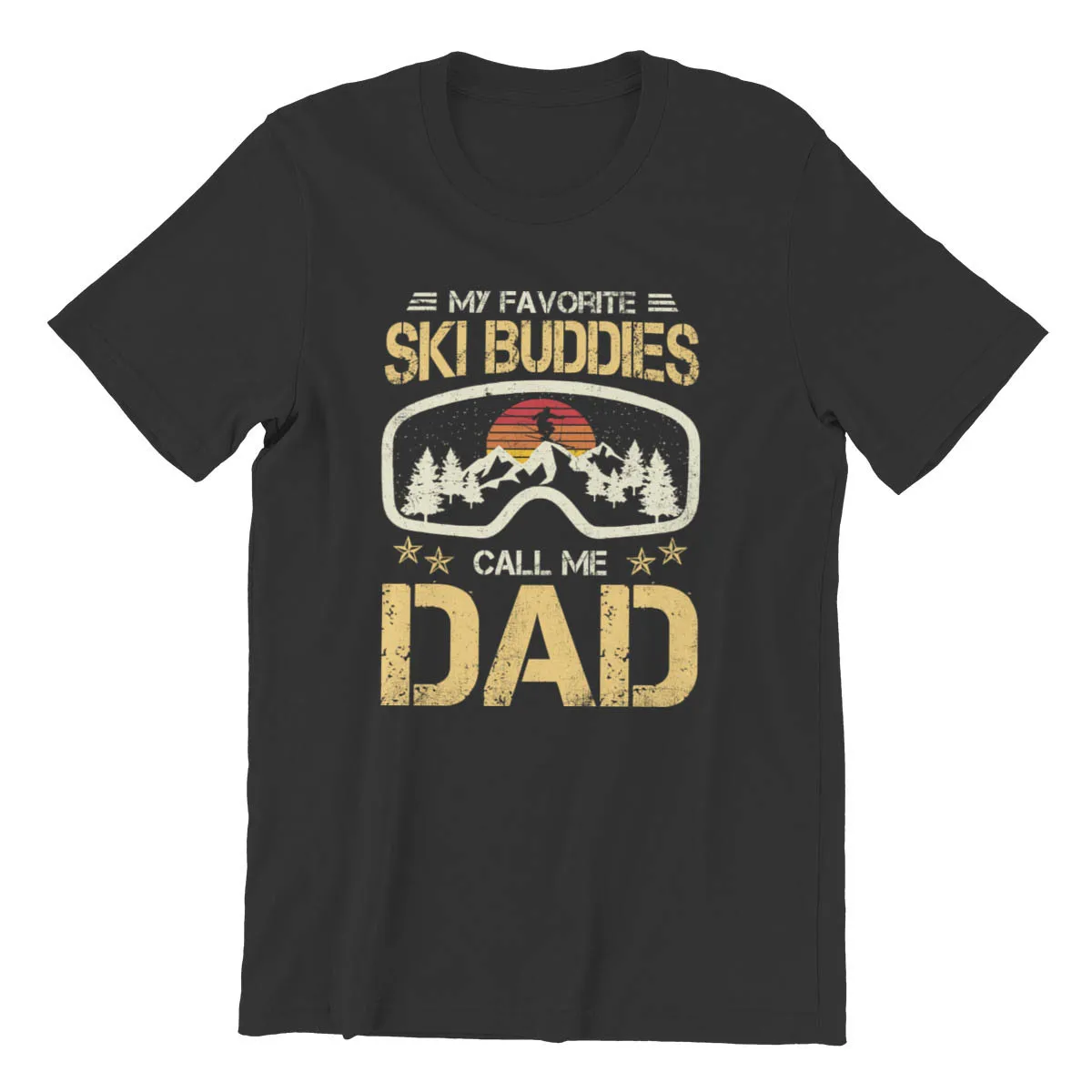 

Skiing My Favorite Ski Buddies Call Me Dad t-shirt HipHop Men Cotton Tshirt Tees Tops Harajuku Streetwear