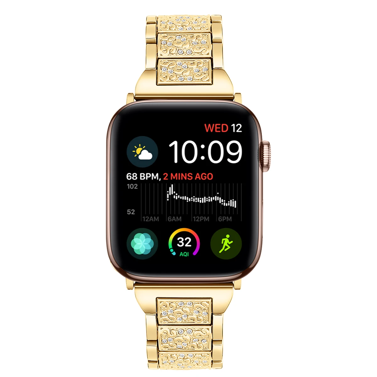 Для наручных часов iWatch серии 5 44 мм металлический ремешок Однотонная одежда Нержавеющая сталь Diamant сменные часы ремешок для iWatch серия 5 браслет