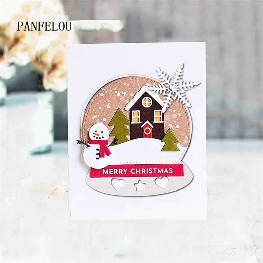 Штампованные трафареты для тиснения на Хэллоуин PANFELOU 6 5*7 5 пасхальный Снежный шар