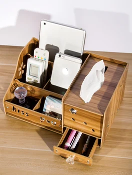 

Multi-functional Desktop Storage Box Remote Control Display Stand Home Desk Organizer Case Tissue Box
