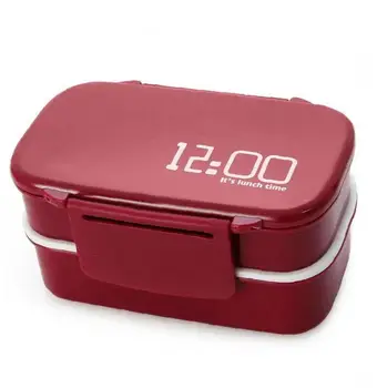 

Double Layer Lunch Box Microwave Oven Heating Safe All-in-One Stackable Leakproof Bento Box