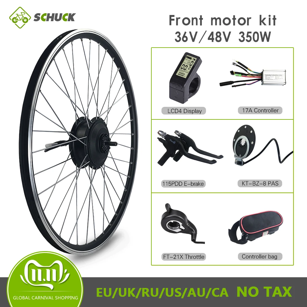 US $109.98 Electric Bike Conversion Kit 1629 inch 700C ebike Conversion Kit 3648V 350W Front Bicycle Hub Motor Wheel with LCDLED display