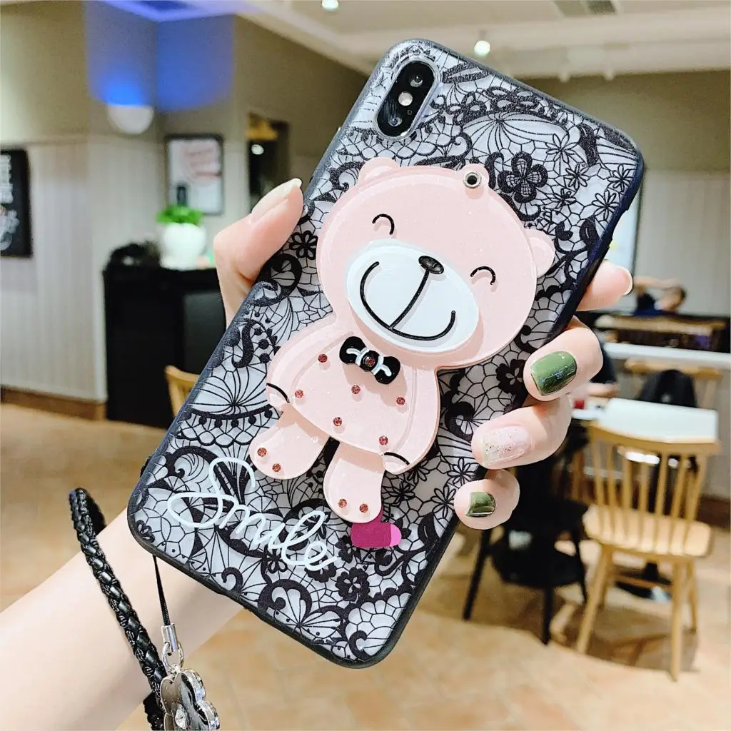 Медведь чехол для Huawei Y7 Prime Y6 Pro Y5 Y9 P20 P30 Lite Plus Pro P10 Nova 4E 3E P8 P9 Lite шнурки кролик чехлы
