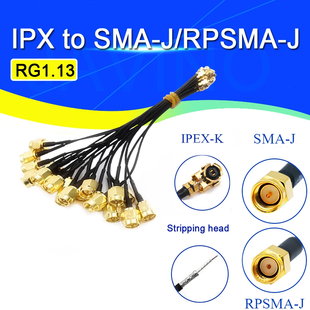 5 шт. антенный кабель конвертер U.FL/IPX в SMA разъем RG1.13 Pigtail штекер IPEX антенна Wi Fi RP