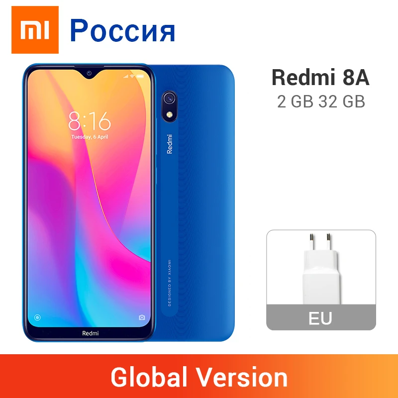 Глобальная версия Xiaomi Redmi 8A 2 ГБ 32 5000 мАч 12MP задняя камера 8MP фронтальная Snapdargon 439