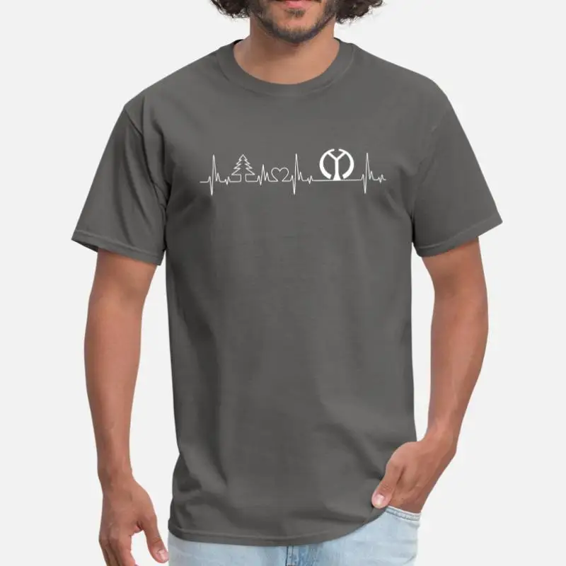 Men-Charcoal Новинка, футболка Mainz Heartbeat, уродливая, крутая, мужская, хлопок, черная, графическая, футболка большого размера, S-5xl, одноцветная, высокое качество - Цвет: Men-Charcoal