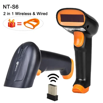 

Wireless Barcode Scanner 2000mAh Bar Code Reader 2.4G up to 300m Laser Barcode Scanner Wireless/Wired For Windows,Android,MAC