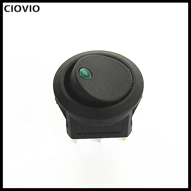Зеленый CIOVIO 20 шт. 20A 12 в водонепроницаемый spst переключатель Светодиодный точечный светильник для автомобиля лодки круглый Кулисный Переключатель ВКЛ/ВЫКЛ SPST - Цвет: Зеленый