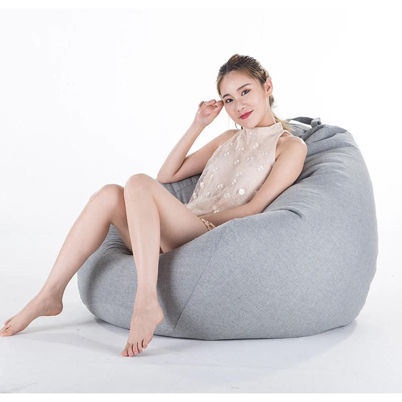 

Bean Bag Sofa Cover No Filler Bedroom Living Room Sofa Bed Lazy Casual Tatami Beanbag Chair Couch Cover Pouf Puff Line Cloth