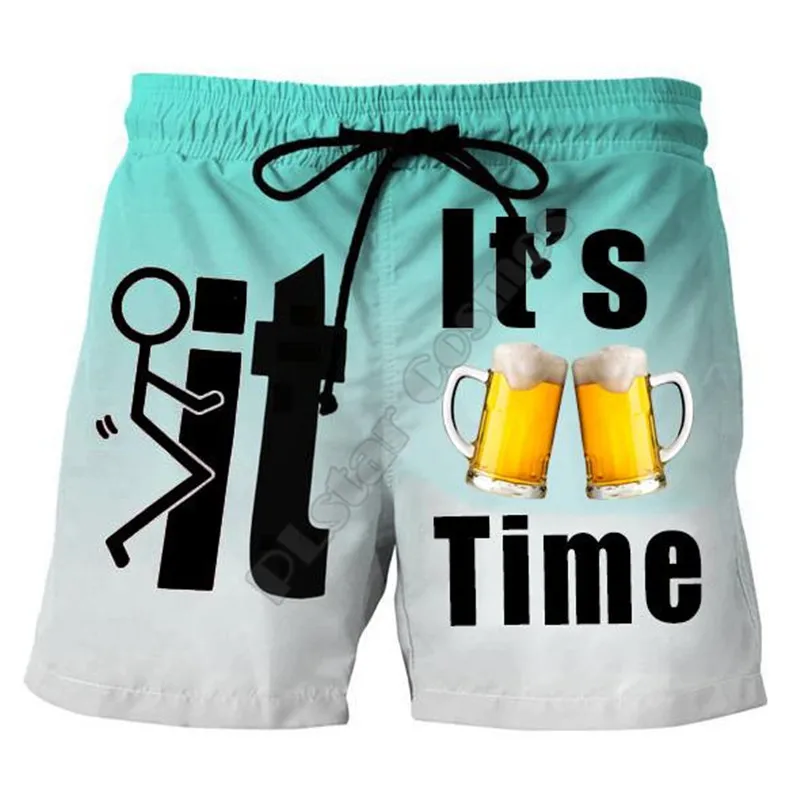 PLstar Cosmos It's Beer 30 Summer Casual Shorts 3D Printed Trousers For Women Men Shorts Comfortable breathable Drop shipping-1