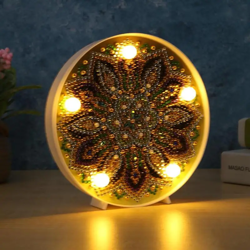 5D DIY светодиодный светильник мандалы алмазная живопись стразы вышивка