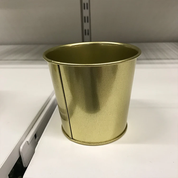 Decorate Use Flowerpot Golden Metal Flowerpot Interior Decoration Ornament Admission Keg