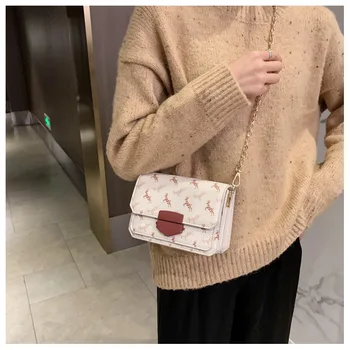 

European Retro Fashion Ladies Square bag 2020 New Quality PU Leather Women's Handbag Chain Tote Shoulder Messenger Bags