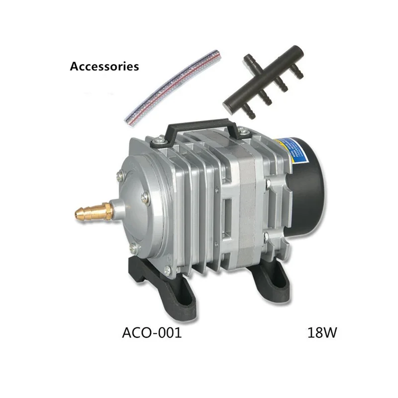 18 Вт 220 В электромагнитный воздушный компрессор, насос, аквариум с подачей кислорода, компрессор для рыбьего пруда, гидропонный воздушный аэратор, насос 38л/мин
