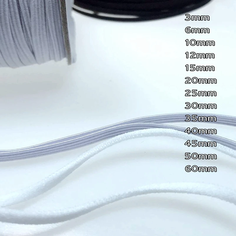 HL 350 로트 화이트 블랙 나일론 최고 탄성 밴드, 의류 바지, 바느질 액세서리 DIY, 30mm